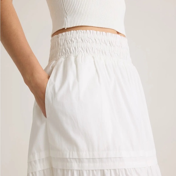 NWT Philosophy Republic (Quince) Cotton Poplin Tiered Maxi Skirt in White - Picture 3 of 16
